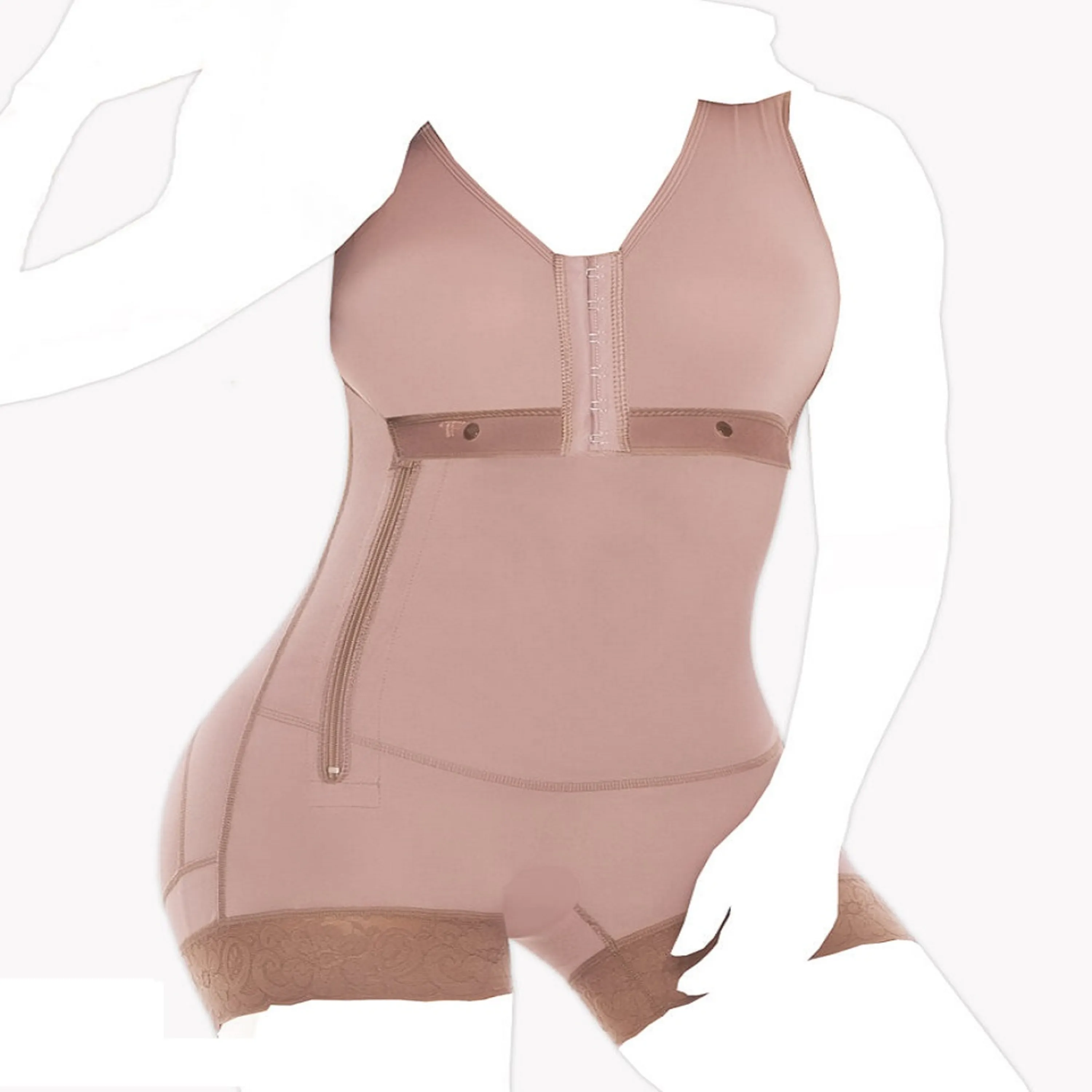 گن بعد از عمل جراحی بالاتنه شورتی زیپ دار فاجات  Fajate مدل  11053